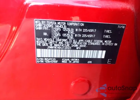 2017 Toyota Rav4 Xle z USA, uszkodzony, nr VIN JTMRFREV6HJ132023